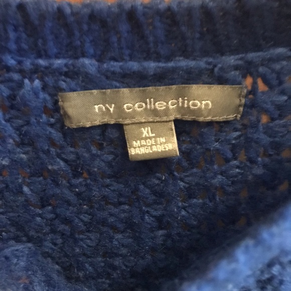 2/$35 NY Collection Royal Blue Knit Sweater - Picture 3 of 3
